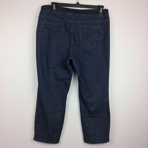 Chicos Platinum Pull On Cropped Jeans Womens 3 US 16 Stretch
